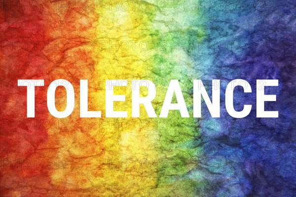 Tolerance word on LGBT textured background