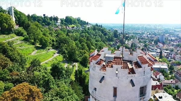 Aerial view of the flour sack in Ravensburg is a historical sight of the city of Ravensburg. Ravensburg