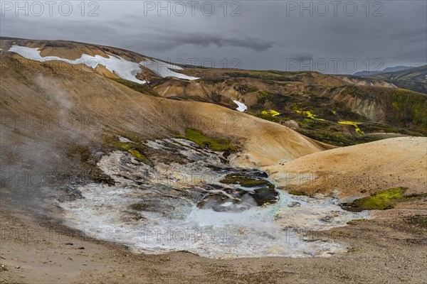 Steaming hot spring