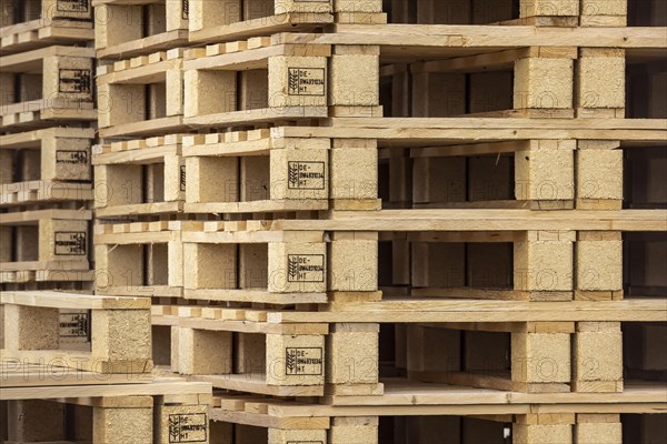 Wooden pallets for the transport of goods