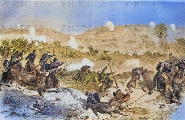 Expulsion of the french from the highlands near Villiers by the saxon infantry regiment