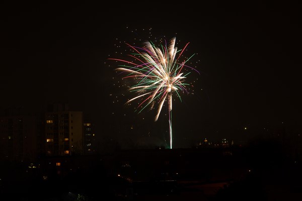 Fireworks on New Years Eve. Rybnik