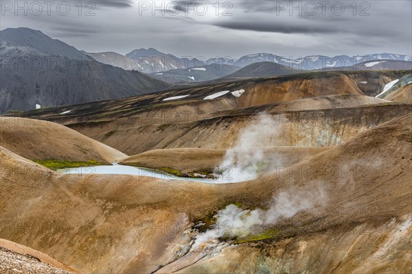 Steaming hot springs