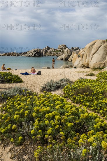 Granite rocks and sandy beach