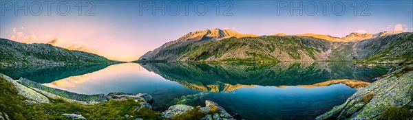 Sunset at the mountain lake