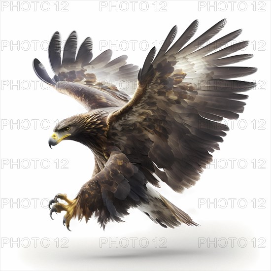 A brown Eagle is flying