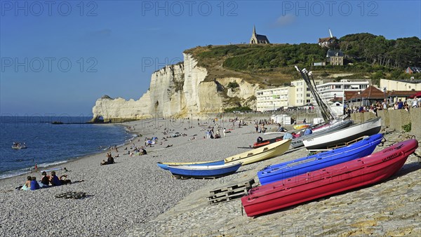 Chalk cliffs on the steep coast