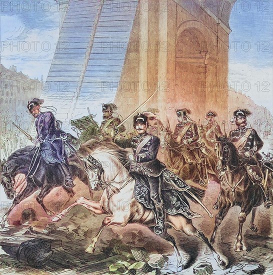 The first German soldiers in Paris on the morning of 1 March 1871