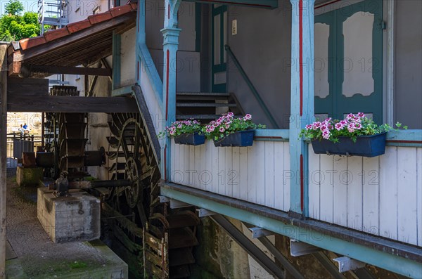 Water wheel at the Kesselwasen in the romantic district of Klein Venedig