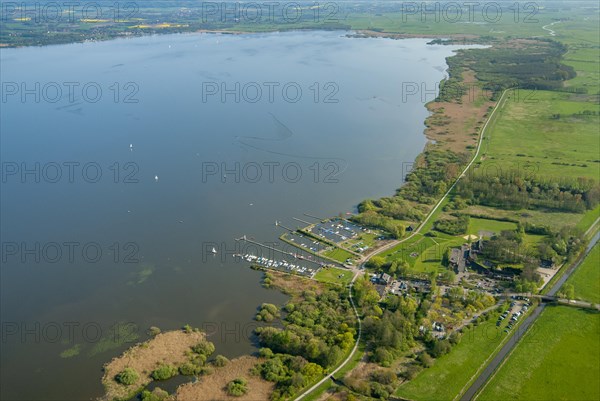 Aerial photograph of Lake Duemmer with reed zone