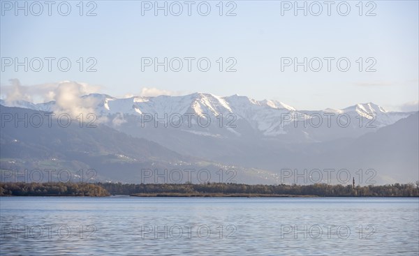 Lake Constance and snow-covered mountain peaks