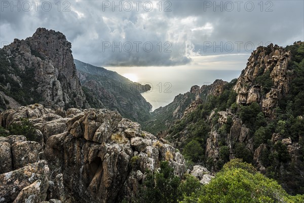 Red granite rocks