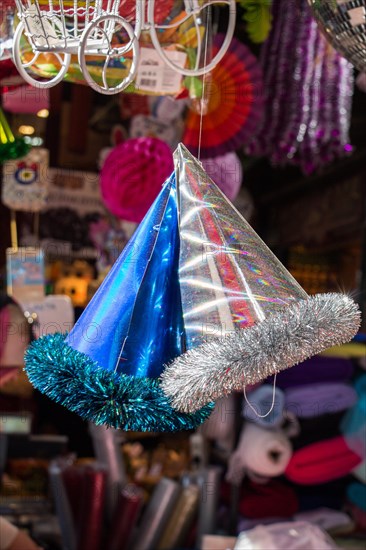 Set of party hats of variuos colors