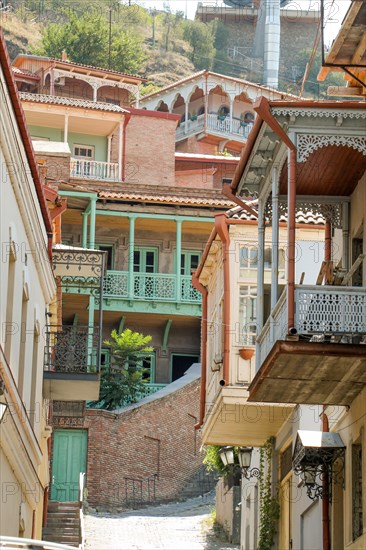 View of traditional narrow streets of Old Tbilisi