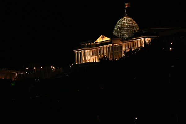 Night panoramic view of Tbilisi in Georgia