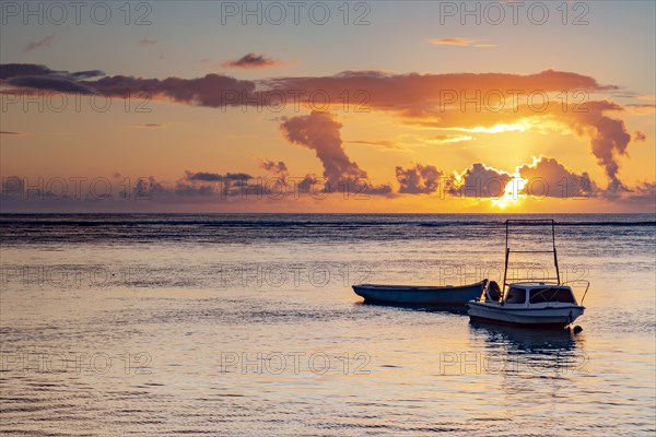 Sunset on the beach of Albion. Albion beach is amongst the most picturesque beaches in Mauritius. Located on the west coast of it is also home to the iconic Lighthouse of Albion