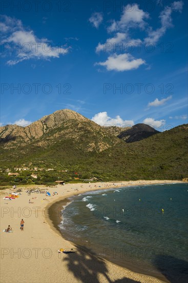 Sandy beach beach and mountains