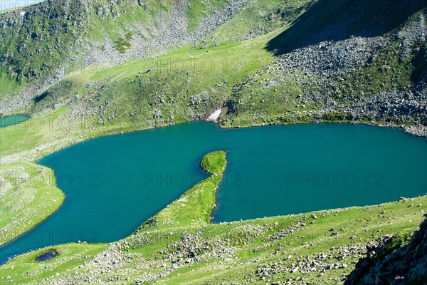 Highland lake in green natural background in Artvin province of Turkey