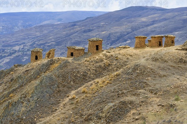 Chullpas at Ninamarca pre-inca archaeological site