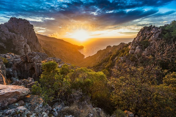 Red granite rocks