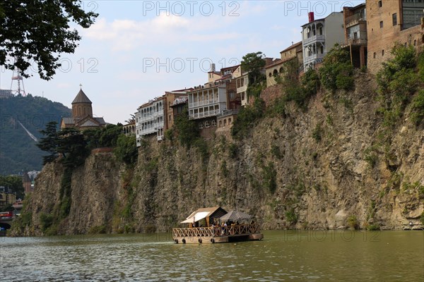 Kura river panorama of Tbilisi in Georgia