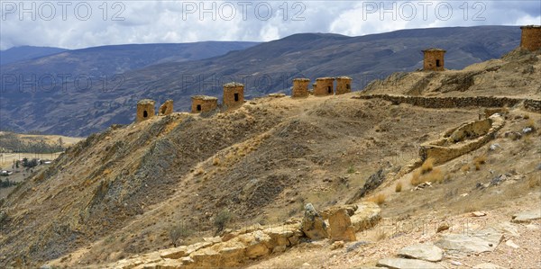 Chullpas at Ninamarca pre-inca archaeological site