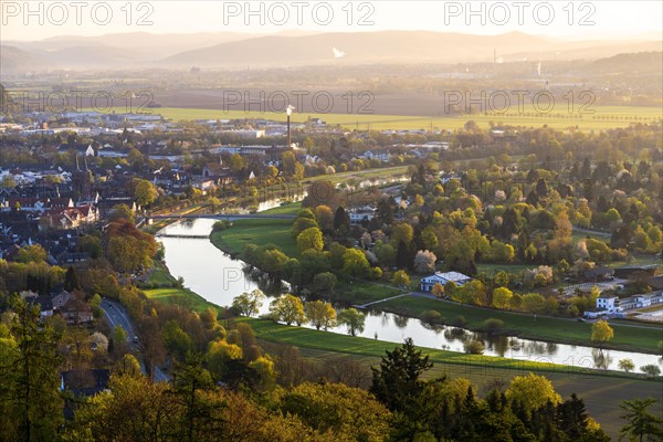 View of the river Weser at sunrise