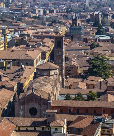 View of the Basilica di San Giacomo Maggiore from the Asinelli Tower