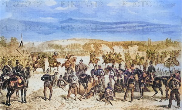 Arrival of the Prussian guards in their positions outside Paris on 20 September 1870