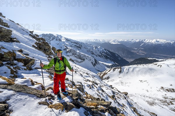 Ski tourers climbing Mitterkogel