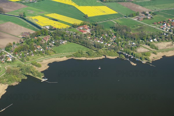 Aerial photograph of Lake Duemmer with reed zone