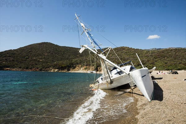 Luxury yachts stranded after a storm