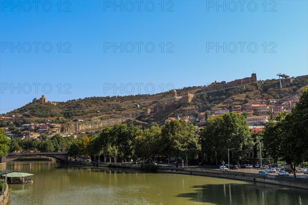 Kura river panorama of Tbilisi in Georgia