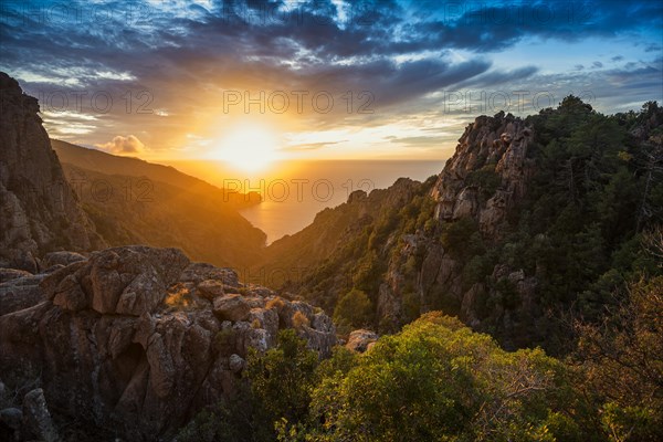 Red granite rocks