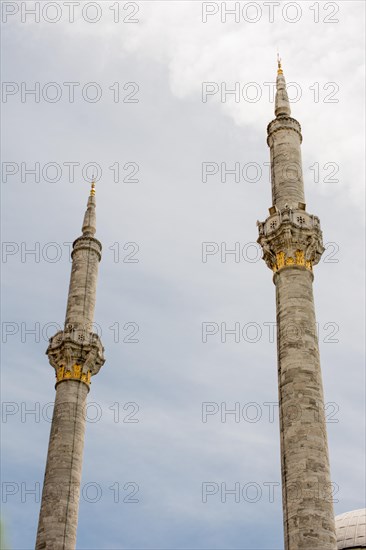 Minaret made of stone in Ottoman time Mosques in view