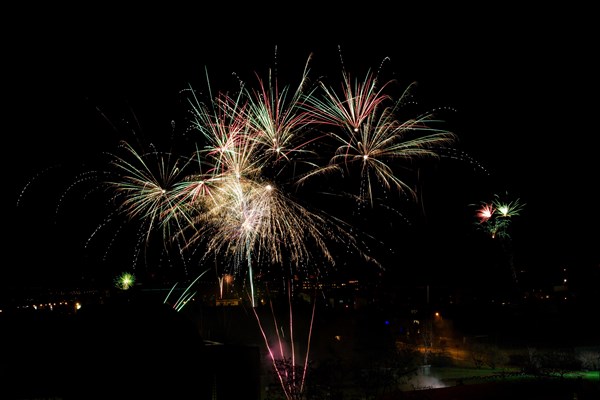 Fireworks on New Years Eve. Rybnik