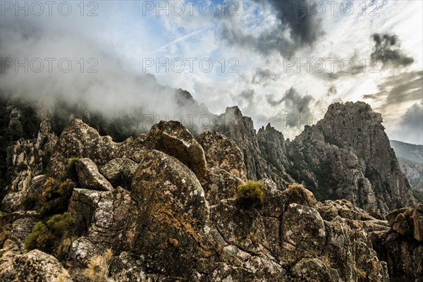 Red granite rocks