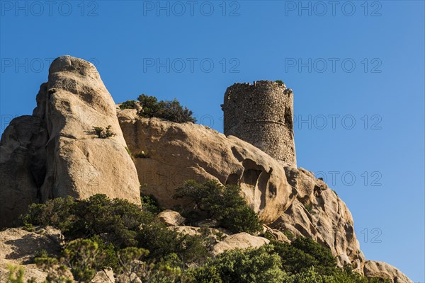 Genoese tower and granite rocks