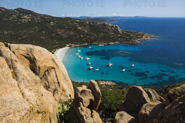 Sandy beach beach and granite rocks