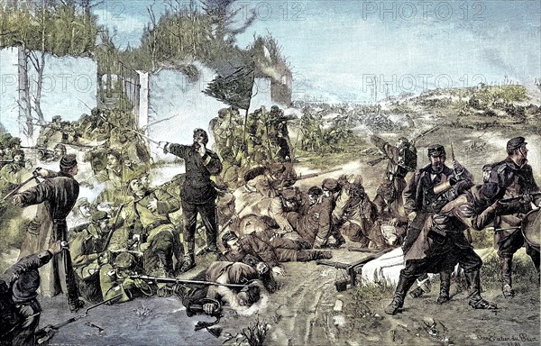 Battle of the Queen Olga Grenadier Regiment in the Park of Coeilly