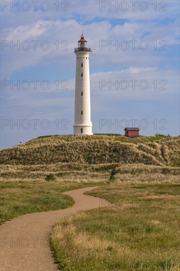 Lyngvik Fyr lighthouse on Holmsland Klit on the west coast of Jutland