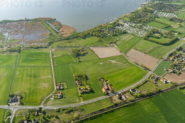 Aerial photograph of Lake Duemmer with reed zone