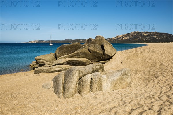 Sandy beach beach and granite rocks