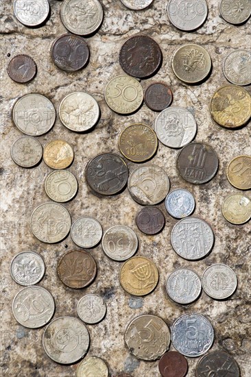 Old metal coins collectiion as a background