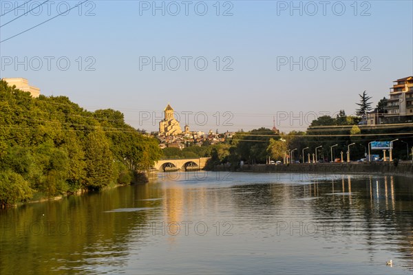 Kura river panorama of Tbilisi in Georgia