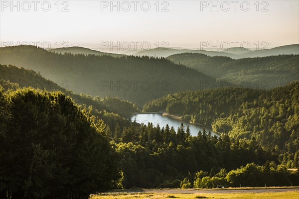 Mountain lake and hills