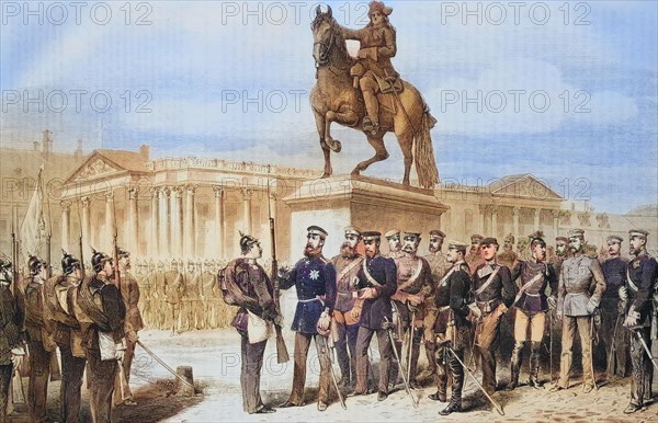 Distribution of medals on the Palace Square in Versailles by the Crown Prince of Prussia