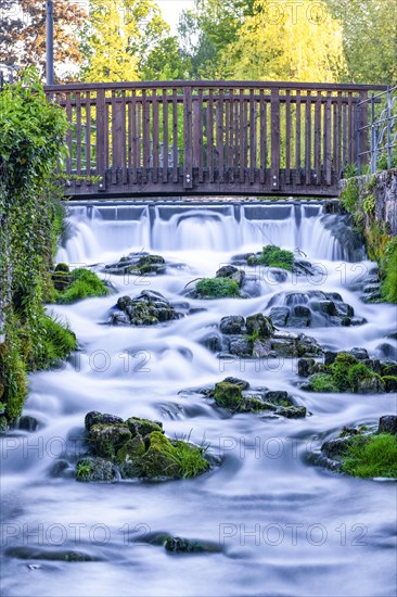 Lippe waterfall at the source of the river Lippe