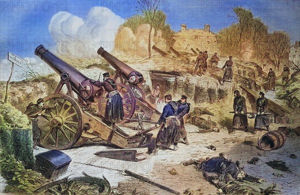 Prussian siege battery outside Paris