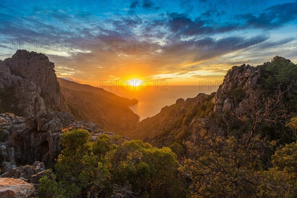 Red granite rocks